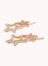 Marbelized Sparkle Star Duo Clip - Colors: Pink Irridescent Sparkle